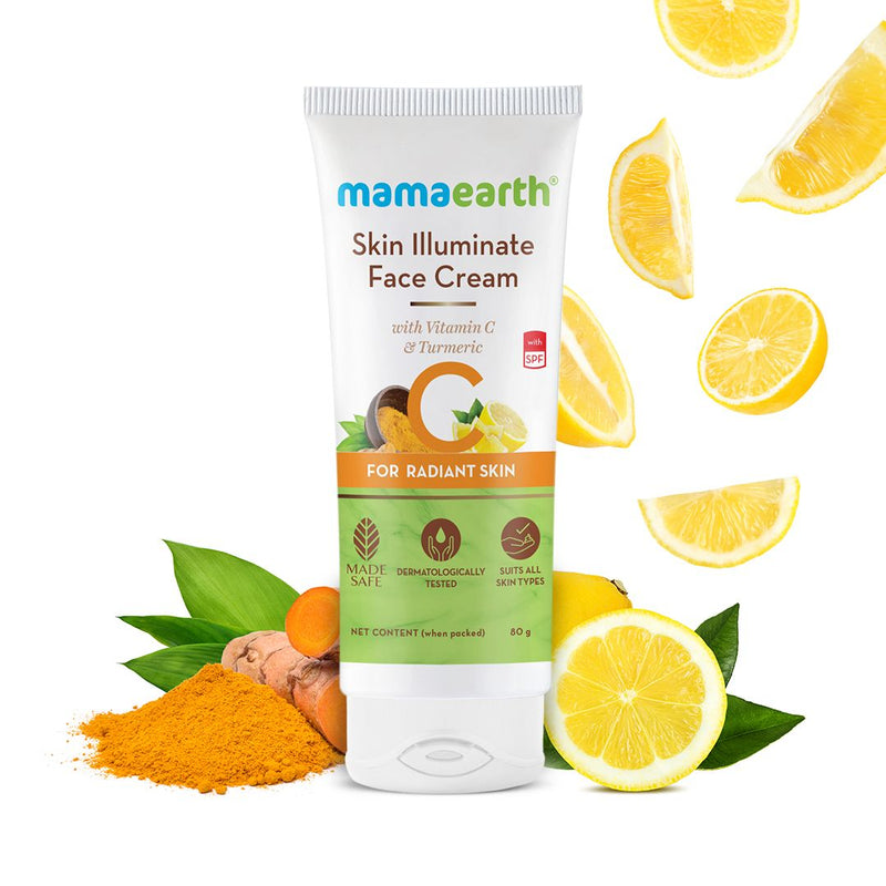 Mamaearth Skin Illuminate Face Cream with Vitamin C and Turmeric for Radiant Skin 80 g - Buy from Indicrest