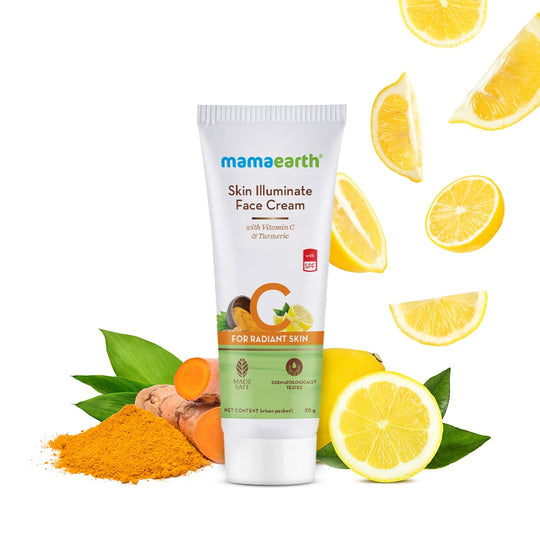 Mamaearth Skin Illuminate Face Cream with Vitamin C and Turmeric for Radiant Skin, 20g - Buy from Indicrest