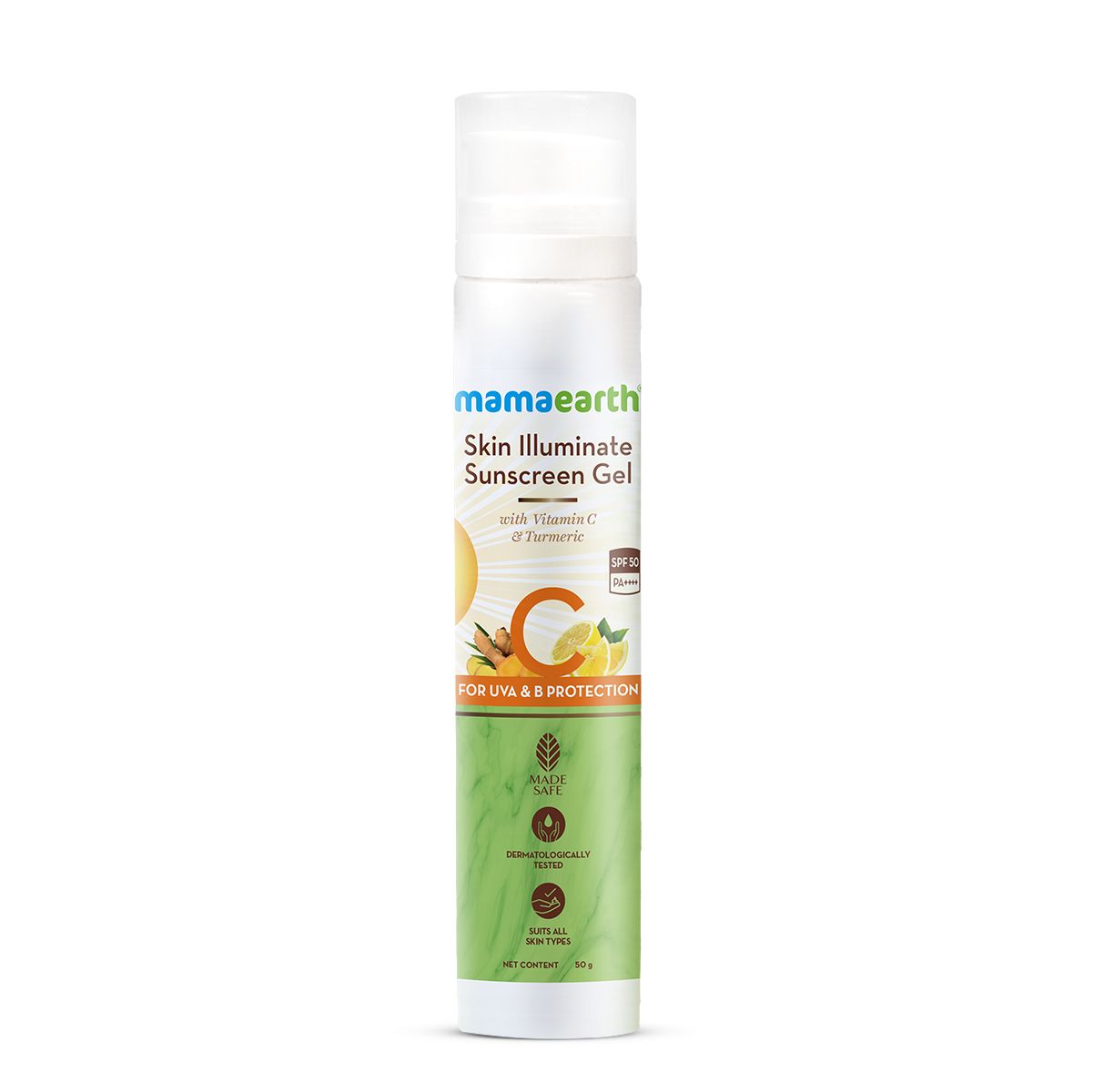 Mamaearth Skin Illuminate Sunscreen Gel SPF 50 with Vitamin C & Turmeric for UVA & B Protection, 50g - Image 8 - Buy from Indicrest