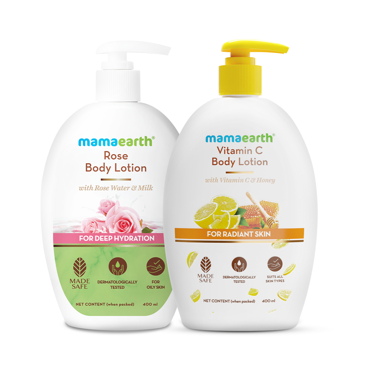Mamaearth Skin Refreshing & Soothing Body Care Kit, Rose Body Lotion + Vitamin C Body Lotion, 400ml - Buy from Indicrest