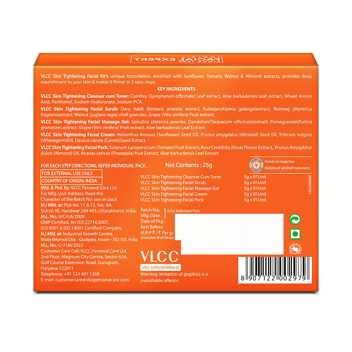 VLCC Skin Tightening Facial Kit - 25 g - Image 8 - Buy from Indicrest