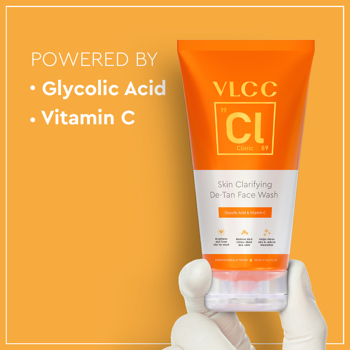 VLCC Skin Clarifying De-Tan Face Wash -150 ml - Glycolic Acid and Vitamin C - Image 4 - Buy from Indicrest