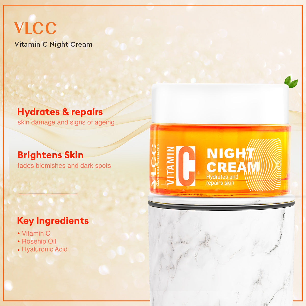 VLCC Vitamin C Night Cream and Bright Glow Serum Facewash with Vitamin C Serum and Mulberry Combo - Image 2 - Buy from Indicrest