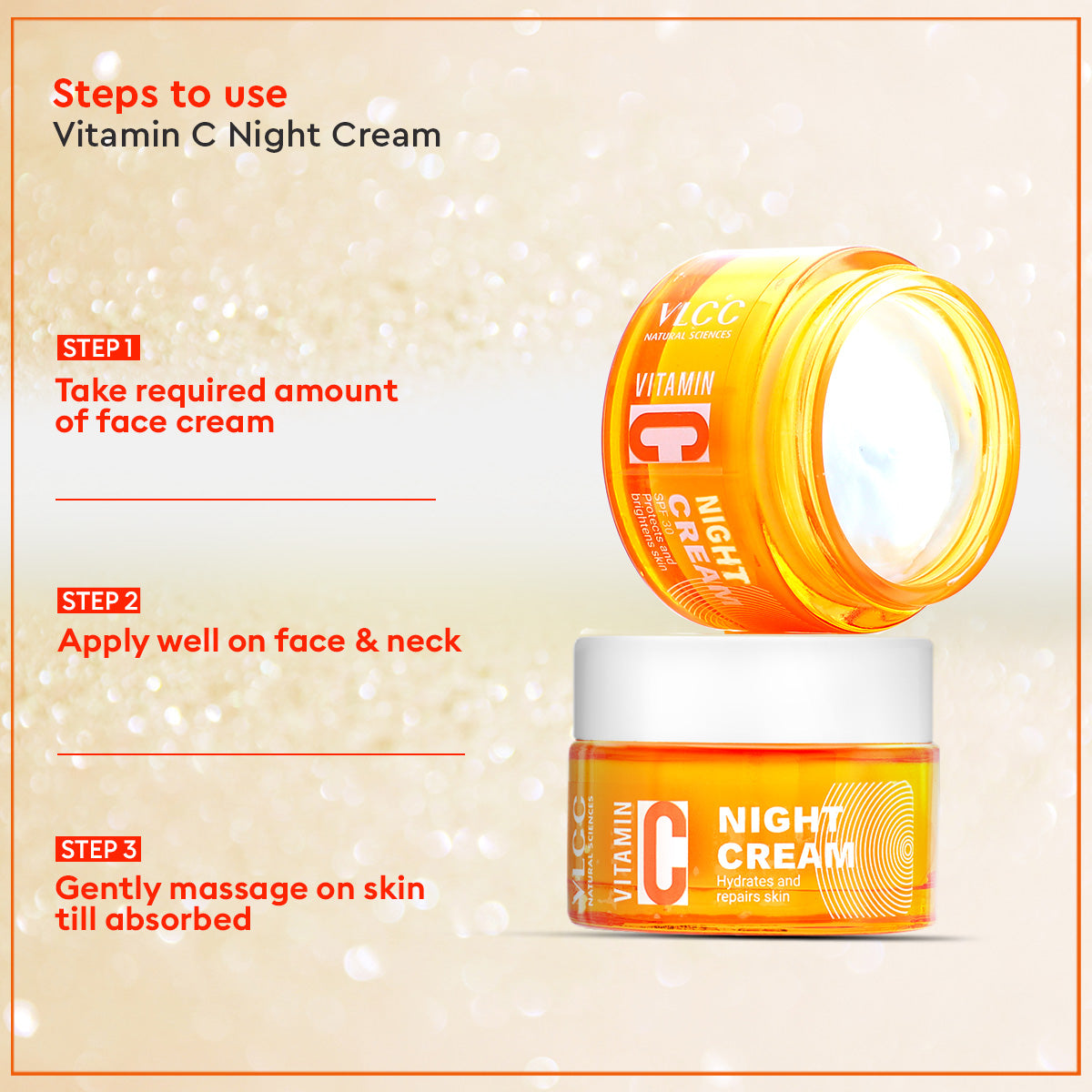 VLCC Vitamin C Night Cream and Bright Glow Serum Facewash with Vitamin C Serum and Mulberry Combo - Image 4 - Buy from Indicrest