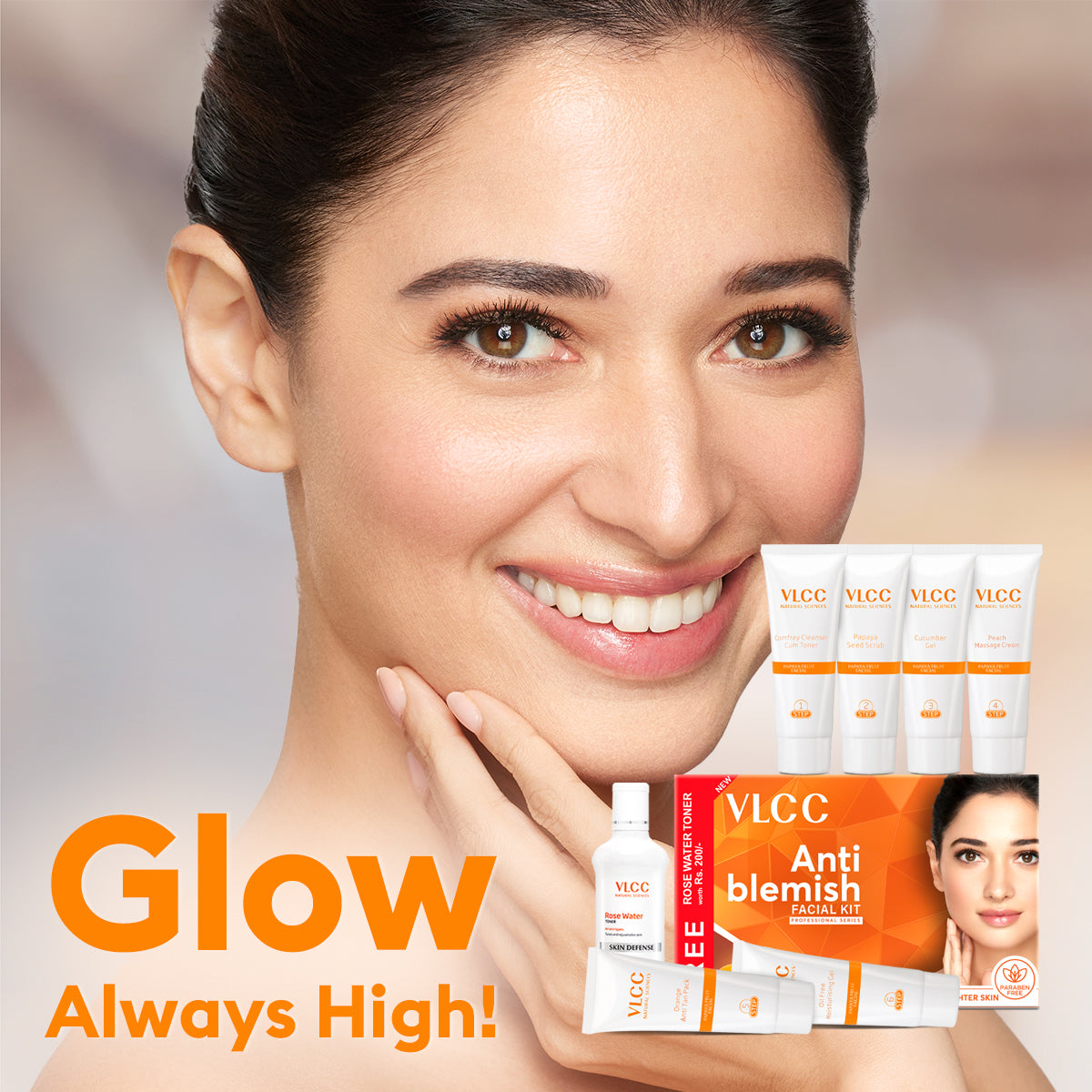 VLCC Anti Blemish Facial Kit - 300 g with FREE Rose Water Toner - 100 ml - Image 3 - Buy from Indicrest