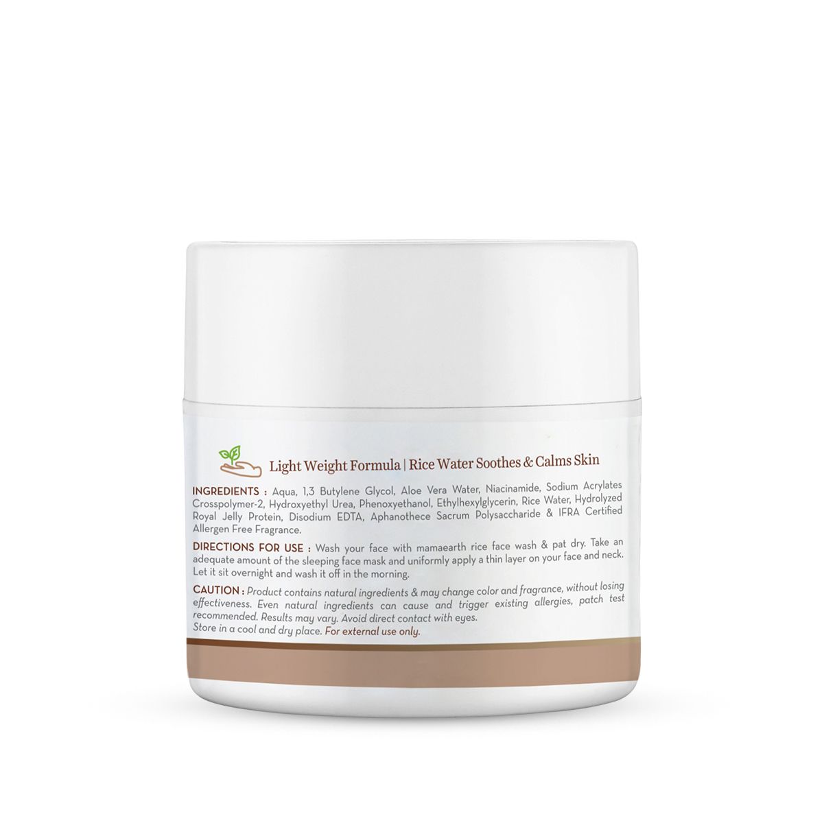 Mamaearth Rice Sleeping Face Mask With Rice Water & Niacinamide for Glass Skin, 100ml - Image 9 - Buy from Indicrest