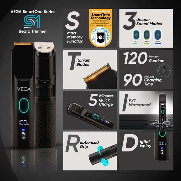 Vega SmartOne Series - S1 Beard Trimmer - VHTH-30 – Indicrest.com