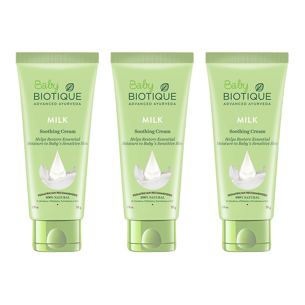 Biotique Milk Soothing Cream Baby, 50g (Pack of 3 ) - Buy from Indicrest