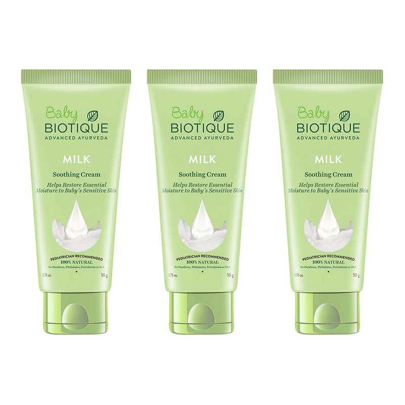 Biotique Milk Soothing Cream Baby, 50g (Pack of 3 ) - Buy from Indicrest