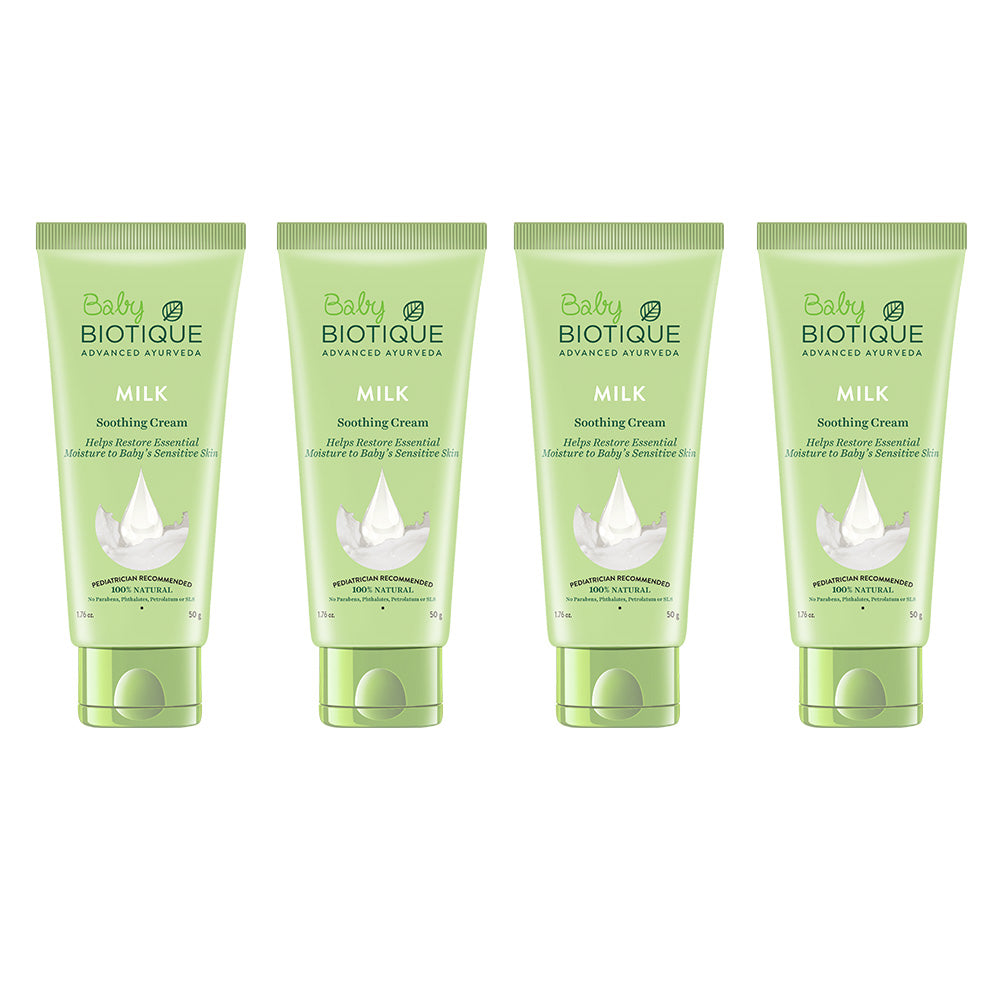 Biotique Milk Soothing Cream Baby, 50g (Pack of 4) - Buy from Indicrest