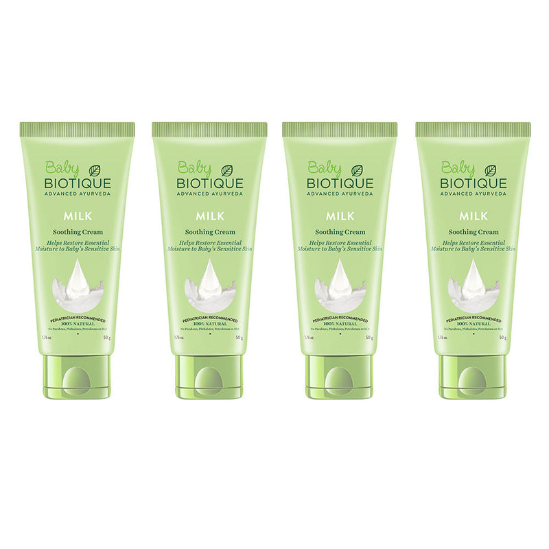 Biotique Milk Soothing Cream Baby, 50g (Pack of 4) - Buy from Indicrest