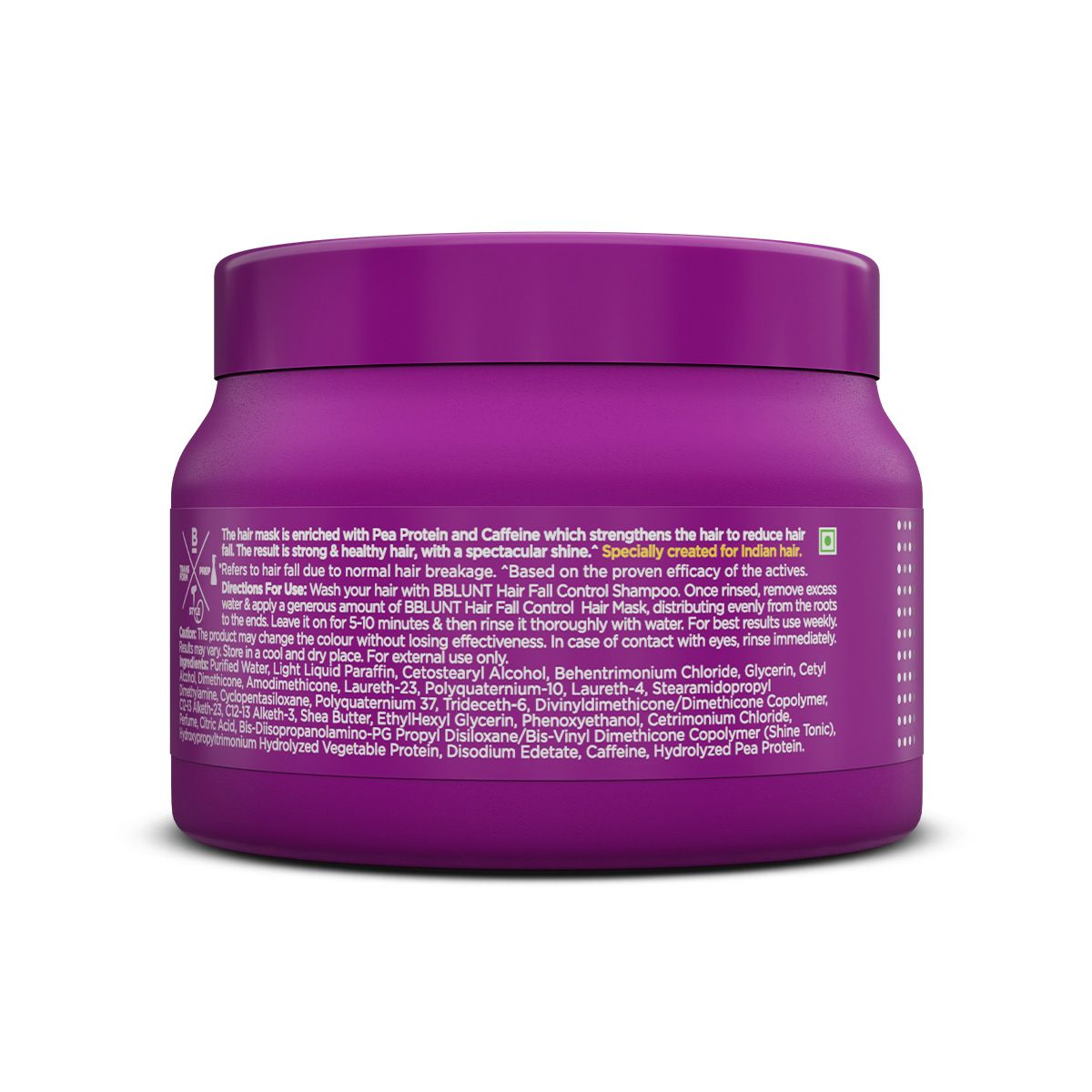 Bblunt Hair Fall Control Hair Mask with Pea Protein & Caffeine for Stronger Hair 250g, Pack of 2 X 250g - Image 9 - Buy from Indicrest