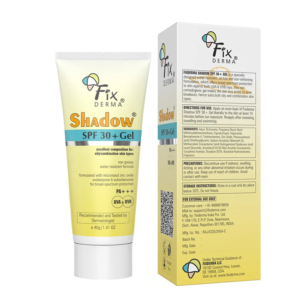Fixderma Shadow SPF 30+ Gel - 40g Pack of 2 | Lightweight Gel Sunscreen for Oily & Acne-Prone Skin - Image 8 - Buy from Indicrest
