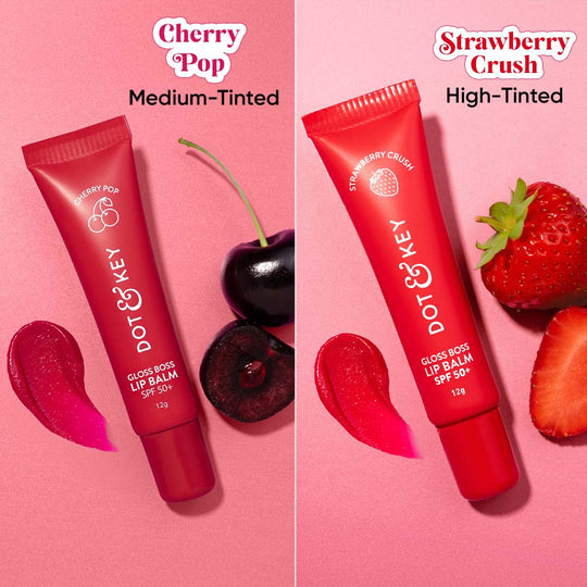 Dot & Key SPF 50+ Vitamin C + E Brightening Lip Balm - Pack of 2, (Strawberry Crush + Cherry Pop) Buy at Indicrest