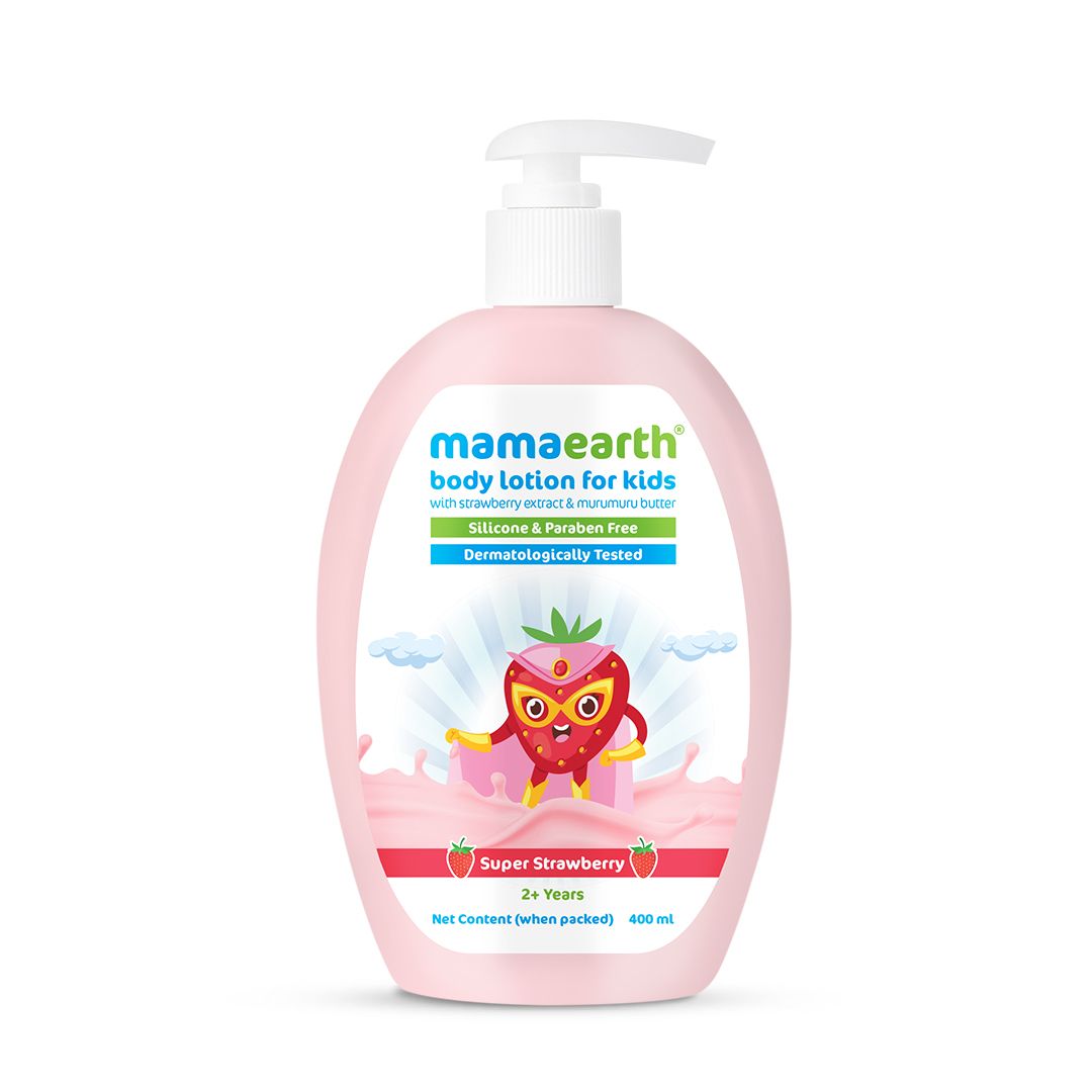 Mamaearth Super Strawberry Body Lotion for Kids With Strawberry & Shea Butter, 400ml - Image 8 - Buy from Indicrest