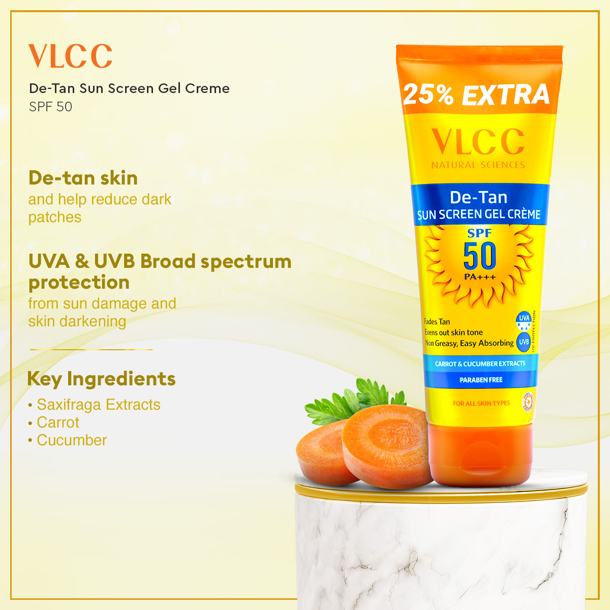 VLCC De Tan SPF 50 Sunscreen Gel Crème - SPF 50 PA+++ and Acne Defense Serum Facewash With Salicylic Acid Serum and Neem Combo - Image 2 - Buy from Indicrest