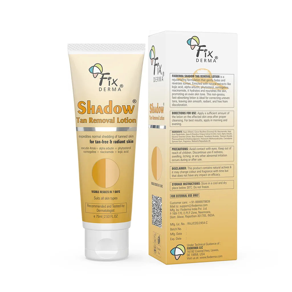 Fixderma Shadow Tan Removal Lotion | For Tan-Free and Radiant Skin in just 7 Days, 75ml - Image 8 - Buy from Indicrest