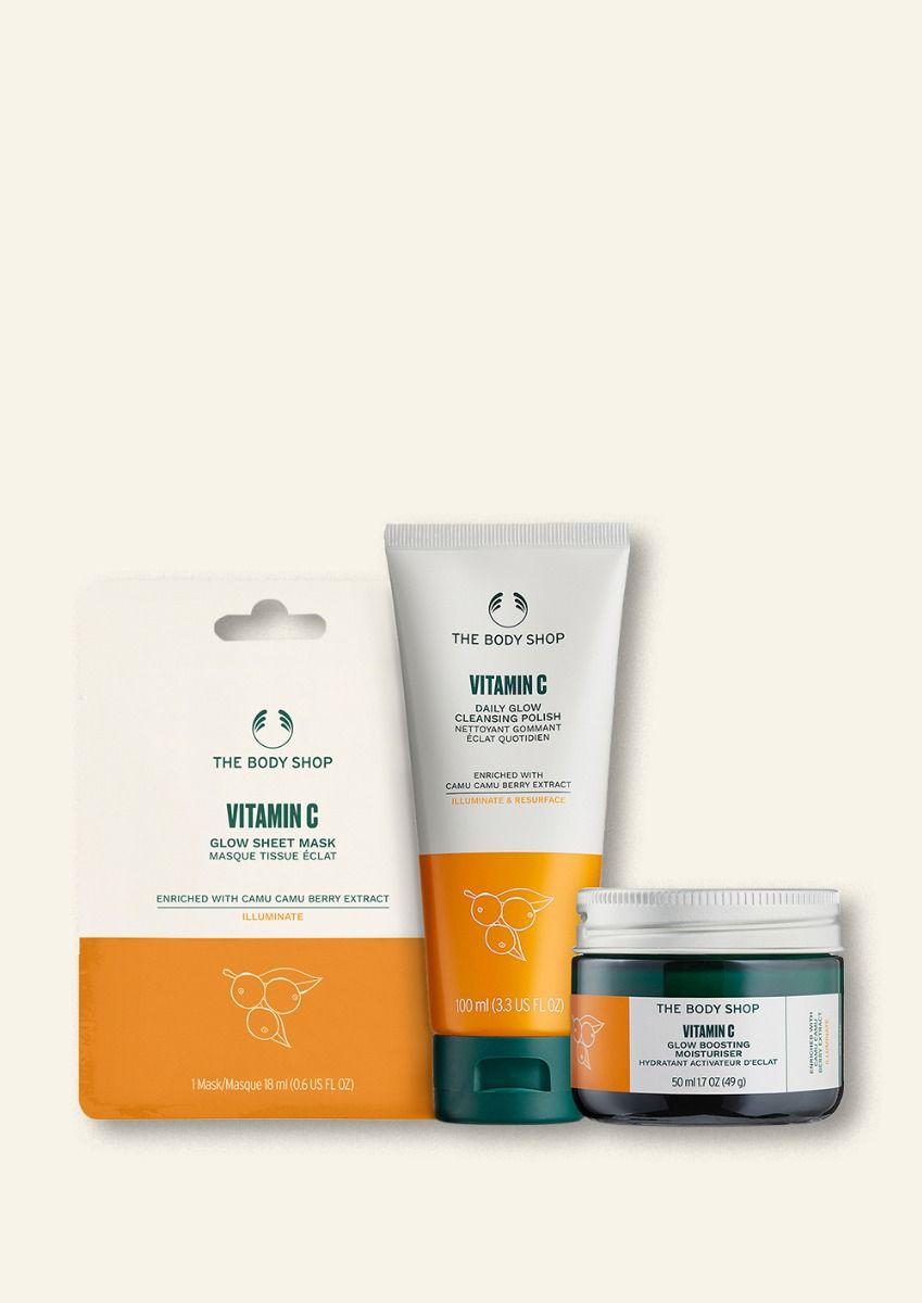 The Body Shop Glow-Up Care Edit, 3pc