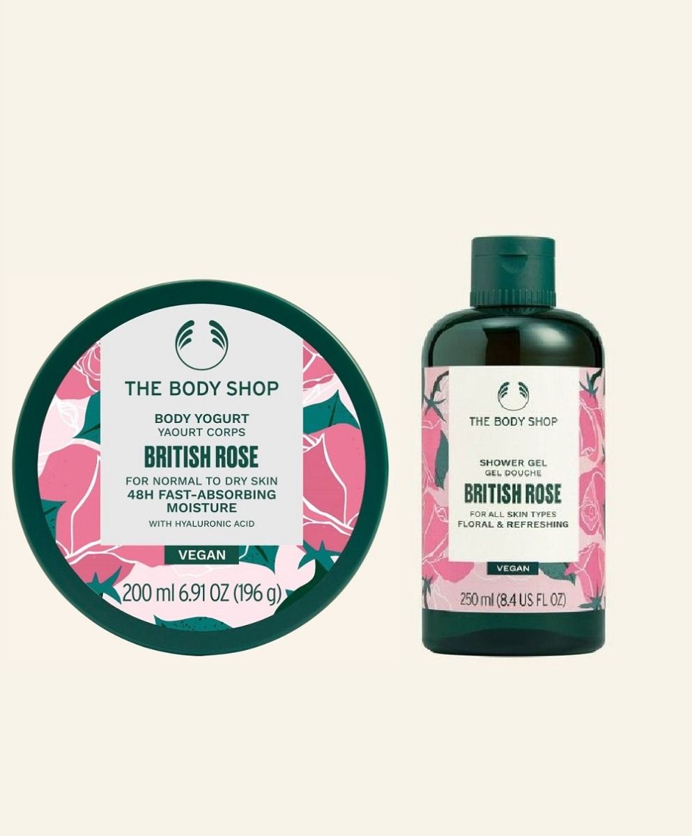 The Body Shop British Rose Shower Gel & Body Yogurt Duo, 2pc