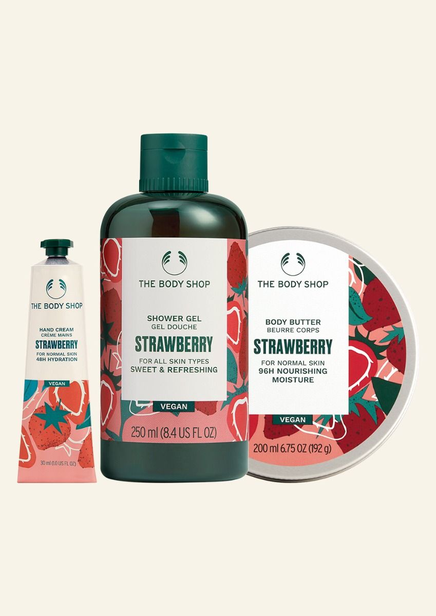 The Body Shop Strawberry Body Essential Set, 3pc