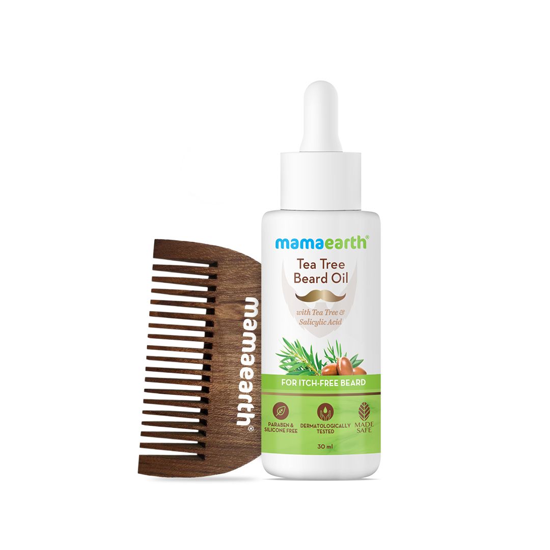 Mamaearth Tea Tree Beard Oil With Tea Tree & Salicylic Acid For Itch-Free Beard, 30ml - Image 6 - Buy from Indicrest