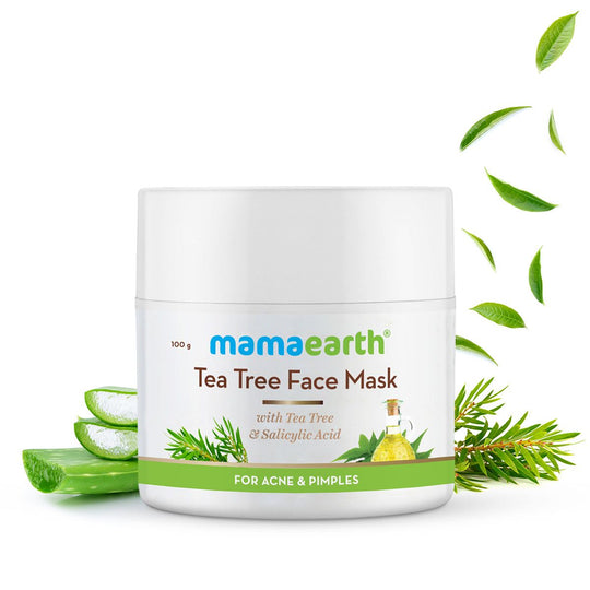 Mamaearth Tea Tree Face Mask for Acne, with Tea Tree and Salicylic Acid for Acne and Pimples, 100g - Buy from Indicrest
