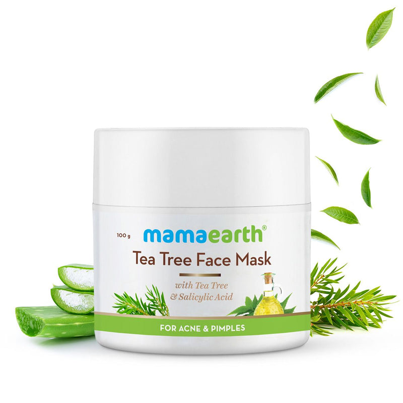 Mamaearth Tea Tree Face Mask for Acne, with Tea Tree and Salicylic Acid for Acne and Pimples, 100g - Buy from Indicrest