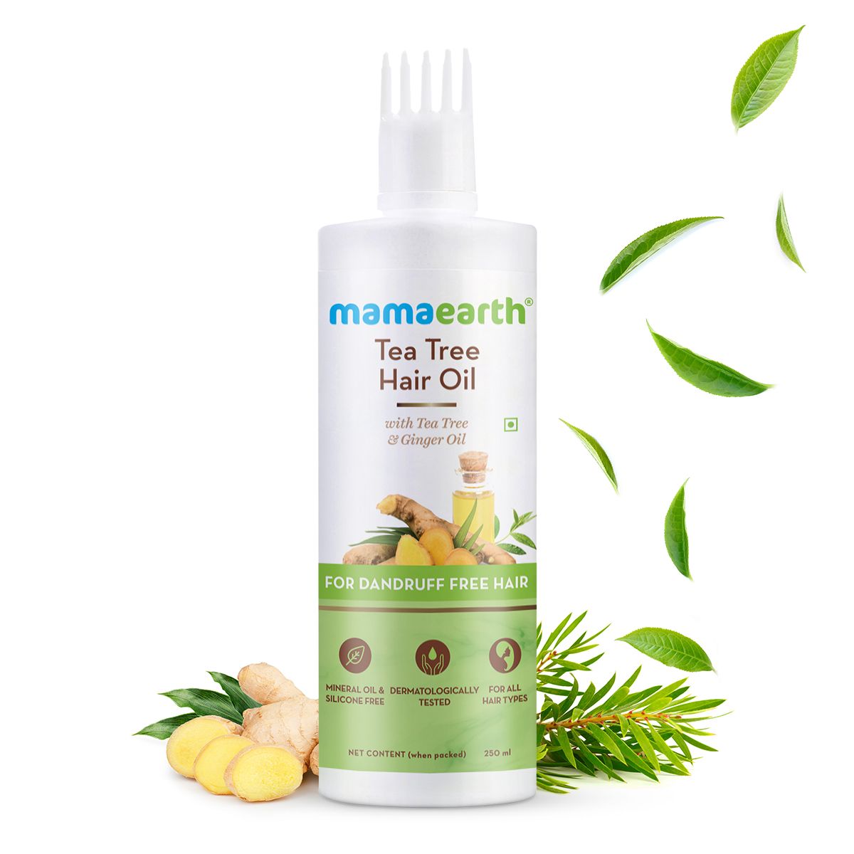 Mamaearth Tea Tree Hair Oil with Tea Tree and Ginger Oil for Dandruff Free Hair, 250ml - Buy from Indicrest