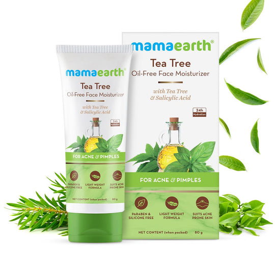 Mamaearth Tea Tree Oil-Free Face Moisturizer with Tea Tree and Salicylic Acid for Acne and Pimples, 80g - Buy from Indicrest