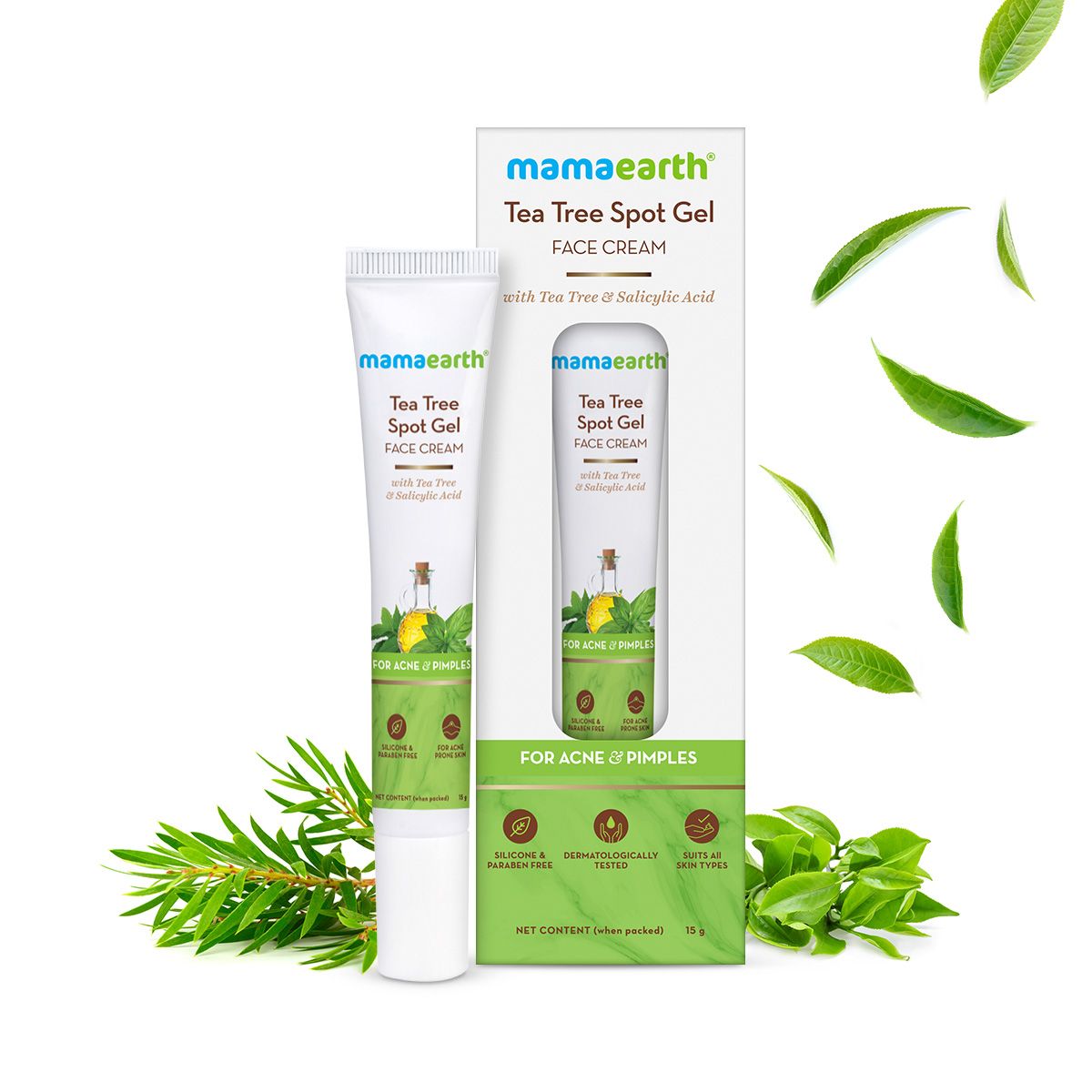 Mamaearth Tea Tree Spot Gel Face Cream with Tea Tree and Salicylic Acid For Acne and Pimples, 15g - Buy from Indicrest