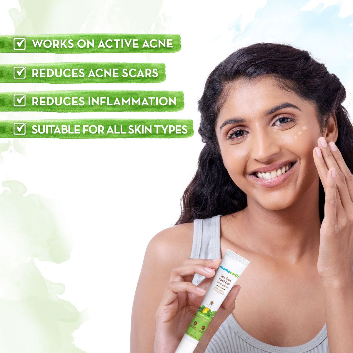 Mamaearth Tea Tree Spot Gel Face Cream with Tea Tree and Salicylic Acid For Acne and Pimples, 15g - Image 2 - Buy from Indicrest
