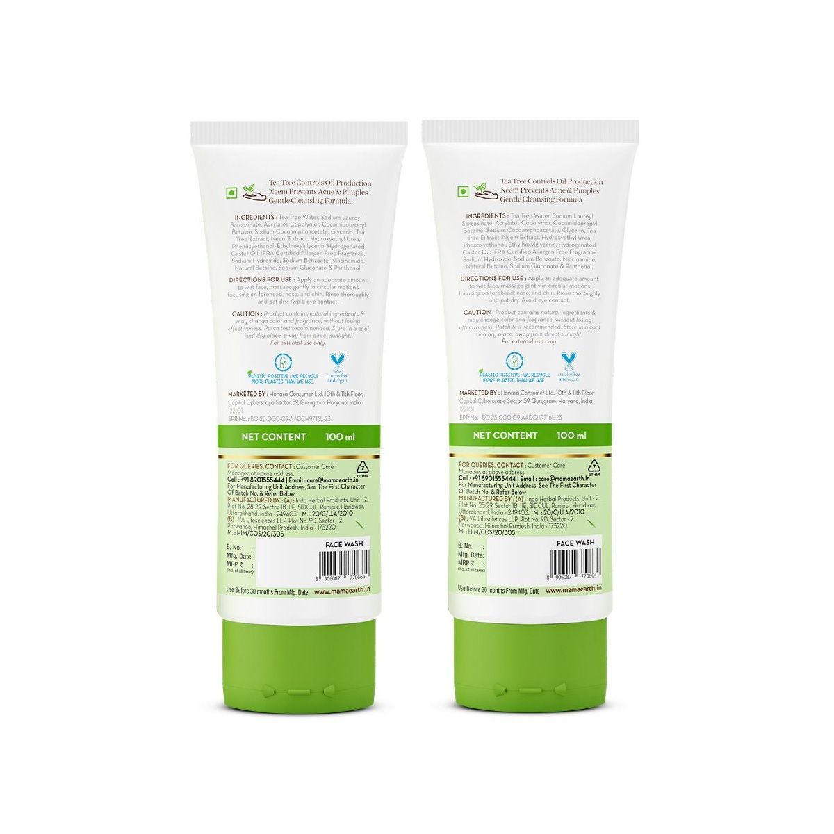 Mamaearth Tea Tree Pimple Control Face Wash with Tea Tree & Salicylic for Oily & Acne-Prone Skin, Pack of 2, 100ml X 2 - Image 10 - Buy from Indicrest