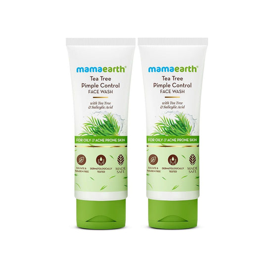 Mamaearth Tea Tree Pimple Control Face Wash with Tea Tree & Salicylic for Oily & Acne-Prone Skin, Pack of 2, 100ml X 2 - Buy from Indicrest