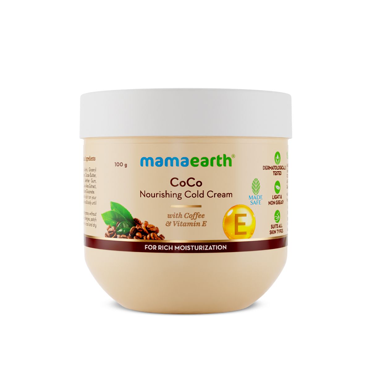 Mamaearth CoCo Nourishing Cold Cream With Coffee and Vitamin E For Rich Moisturization, 100g - Image 7 - Buy from Indicrest