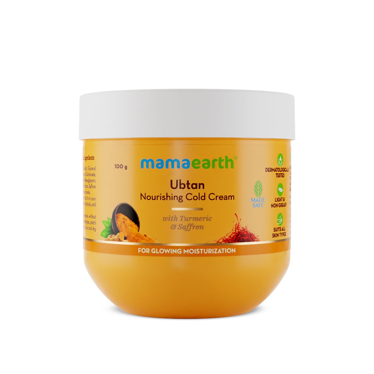 Mamaearth Ubtan Nourishing Cold Cream with Turmeric & Saffron for Glowing Moisturization, 100g - Image 3 - Buy from Indicrest