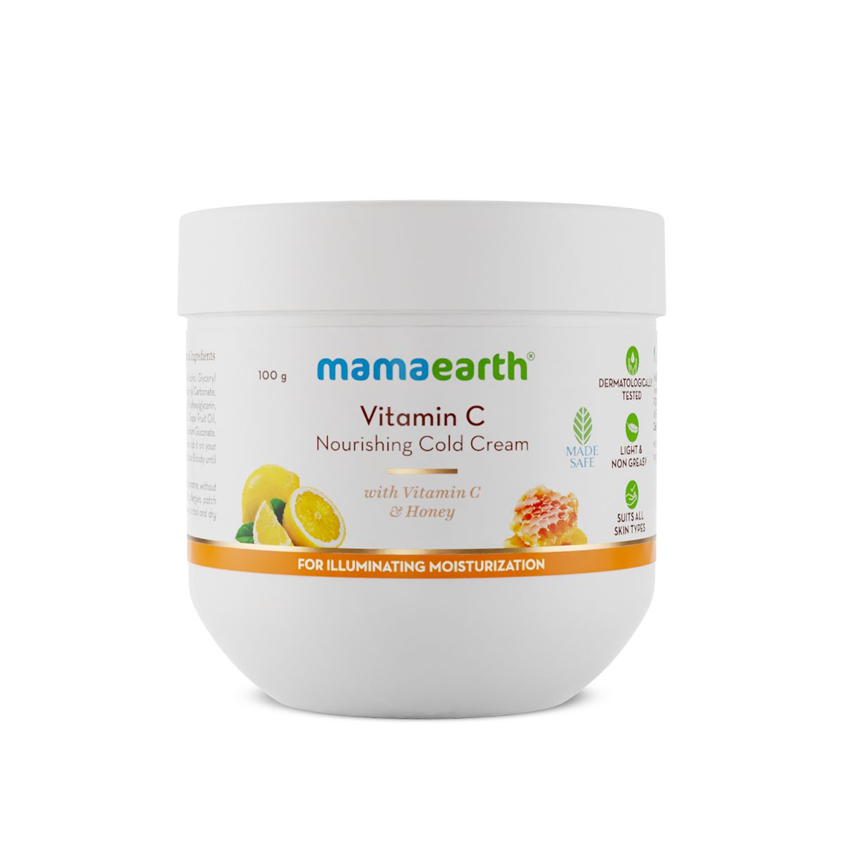 Mamaearth Vitamin C Nourishing Cold Cream with Vitamin C & Honey for Illuminating Moisturization, 100g - Image 3 - Buy from Indicrest