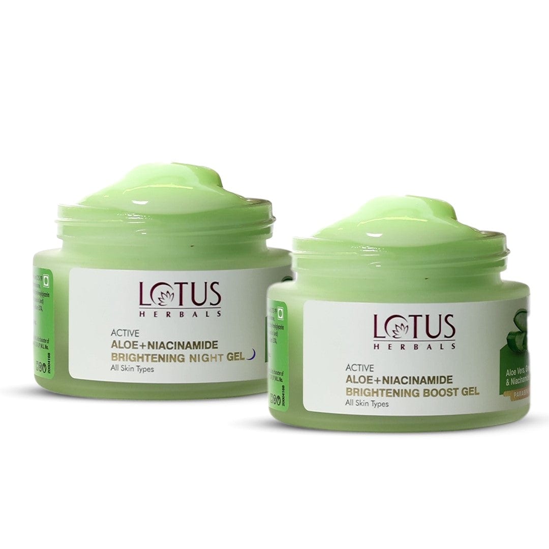 Lotus Herbals Active Aloe Day & Night Hydration Duo, Day Gel 50g + Night Gel 50g