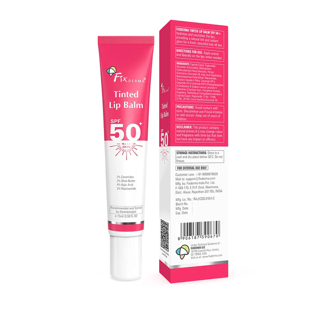 Fixderma Tinted Lip Balm SPF 50+ | Best Tinted Lip Balm for Dry Lips with SPF 50+, 15ml - Image 7 - Buy from Indicrest