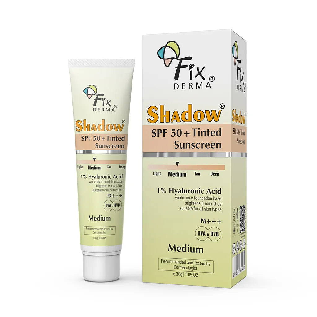 Fixderma Shadow SPF 50+ Tinted Sunscreen | 1% Hyaluronic Acid sunscreen, available in four flexible shades, 30g - Image 12 - Buy from Indicrest