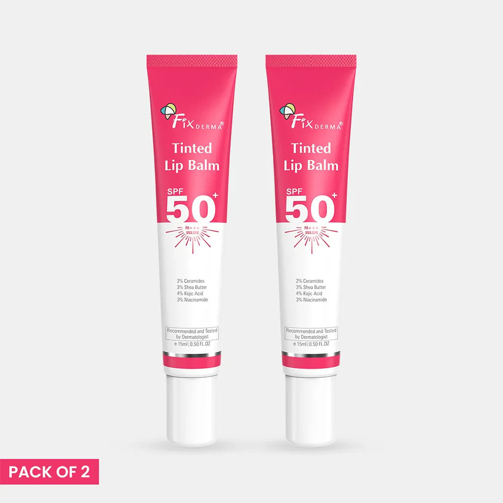 Fixderma Tinted Lip Balm SPF 50+ | Best Tinted Lip Balm for Dry Lips with SPF 50+, 2 X 15g - Buy from Indicrest