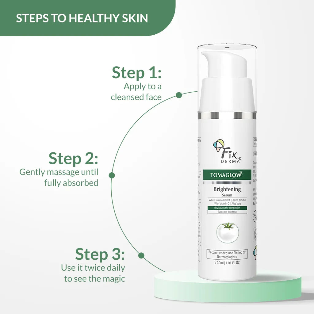 Fixderma Tomaglow Brightening Serum | Diminishes Pigmentation & Promotes Brighter Skin, 30ml - Image 5 - Buy from Indicrest