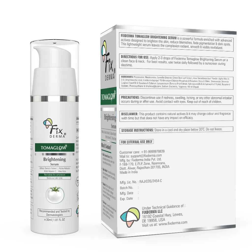 Fixderma Tomaglow Brightening Serum | Diminishes Pigmentation & Promotes Brighter Skin, 30ml - Image 7 - Buy from Indicrest