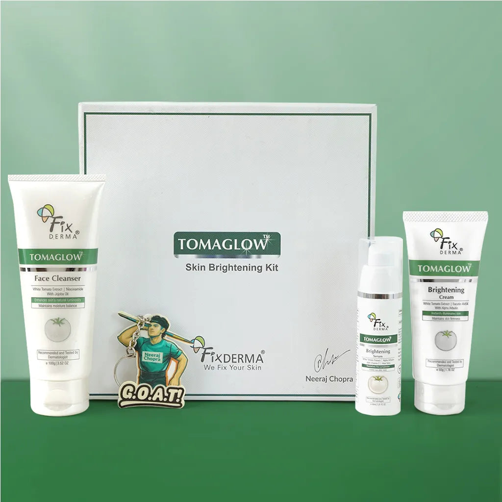 Fixderma Tomaglow Brightening Kit, Face Cleanser 100g + Serum 30ml + Cream 50g - Image 2 - Buy from Indicrest