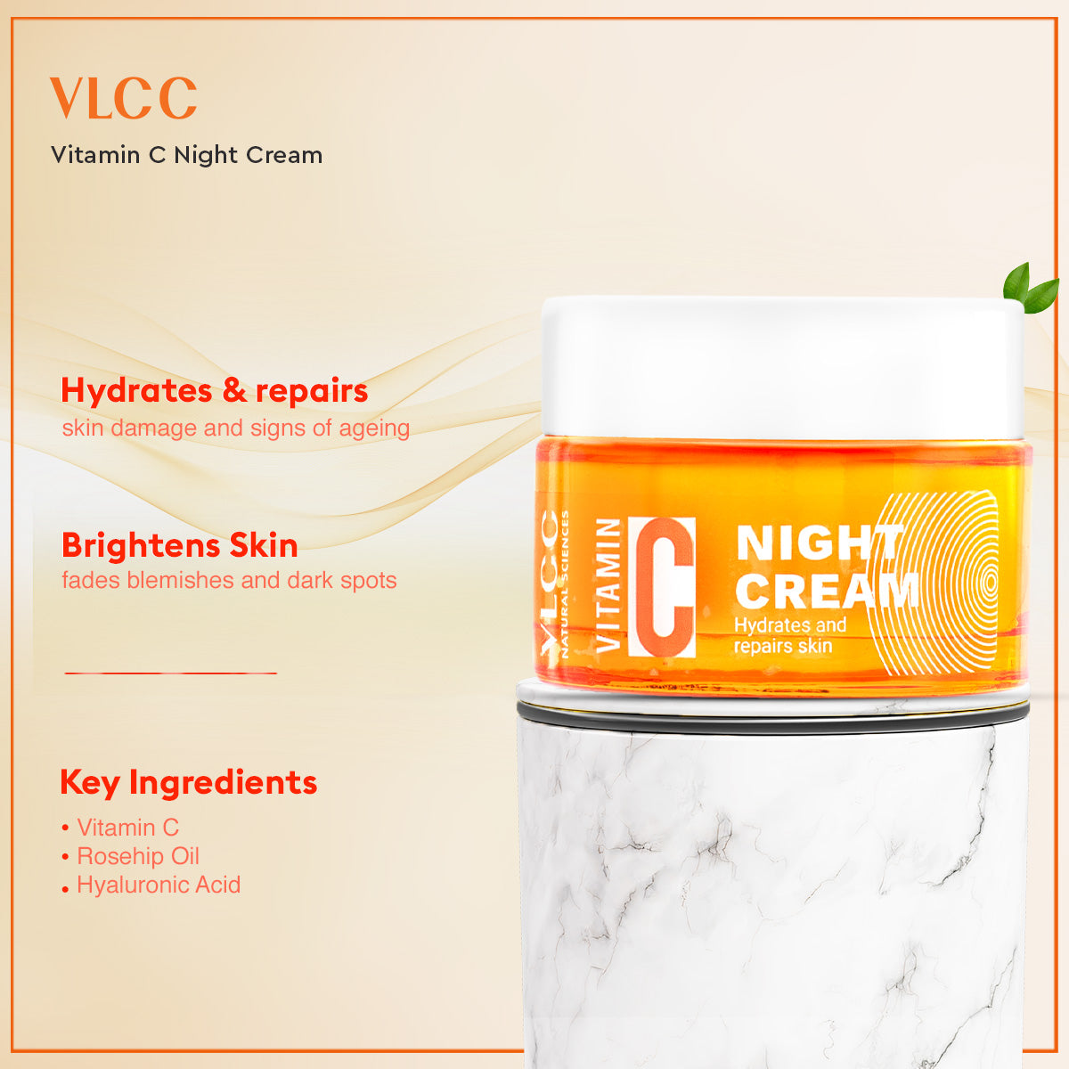 VLCC Vitamin C Night Cream and Vitamin C Night Serum Combo - Image 2 - Buy from Indicrest