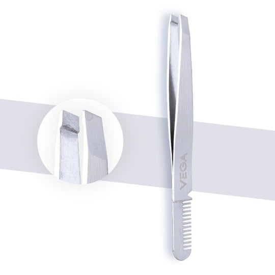 Vega 2 in 1 Brow Groomer and Tweezer - TWE-01 Buy at Indicrest