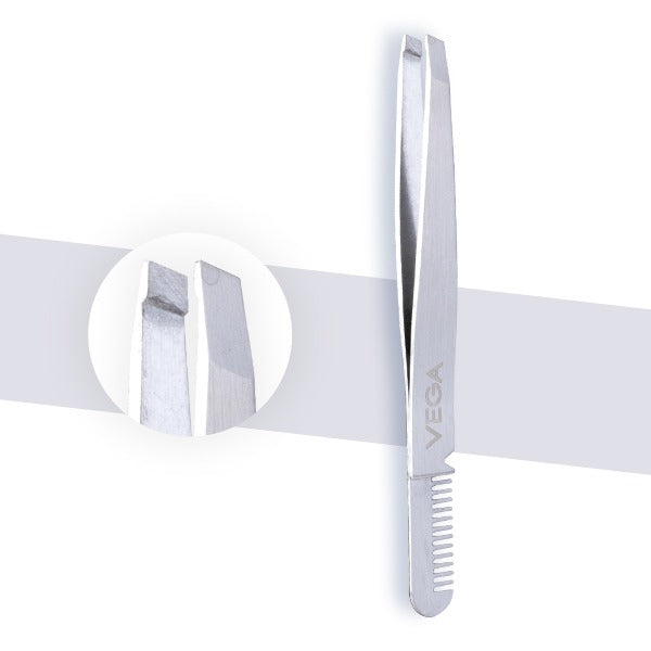 Vega 2 in 1 Brow Groomer and Tweezer - TWE-01 Buy at Indicrest