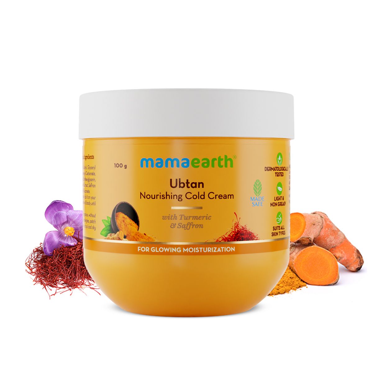 Mamaearth Ubtan Nourishing Cold Cream with Turmeric & Saffron for Glowing Moisturization, 100g - Buy from Indicrest