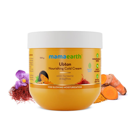Mamaearth Ubtan Nourishing Cold Cream with Turmeric & Saffron for Glowing Moisturization, 100g - Buy from Indicrest