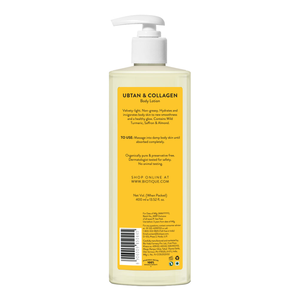 Biotique Ubtan & Collagen Body Lotion, 400ml - Image 2 - Buy from Indicrest
