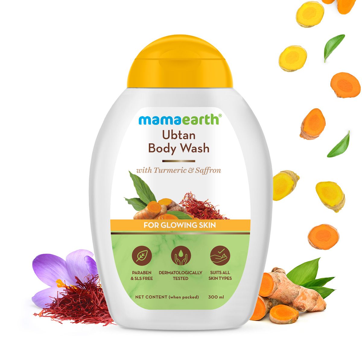 Mamaearth Ubtan Body Wash With Turmeric and Saffron for Glowing Skin, 300ml - Buy from Indicrest